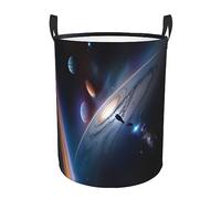 Round dirty clothes basketA fascinating universe, waterproof material, can stand upright, suitable for bedroom and bathroom。