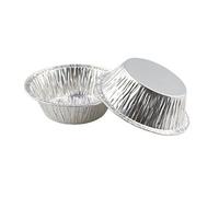 Round Disposable Aluminum Meat and Potato Pie Tins 3"- Round Foil Pans, Sturdy & Recyclable, Perfect for Baking, Catering & Takeaway - Approx 3 Inch Base/Approx 5 Inch Top Diameter (100)