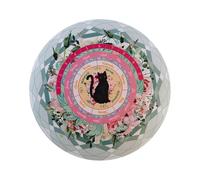 Round Divination Mat - 8.5 Inch Large Dowsing Rod Rest for Altar, Black Cat, Astrology Design, Supplies and Accessories, Decorative Mouse Pad, Spiritual Rituals, Br