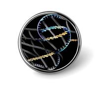 Round DNA Chain Photoes Brooch Classic Mini Pin 1 Inch Aluminum Alloy Lapel Pin Personalized Button Badge for Backpack Hat Suit Jacket Clothing Decoration