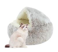 Round Dog Bed,Enclosed Cat Bed | Machine Washable Pet Cave, Cat Small Pet Removable for Winter Large Dogs Kitten Cats
