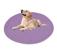 Round Dog Bed Mat for Medium Large Dogs Washable,Anti-Slip Dog Calming Beds Pet Crate Mat Pad,Deluxe Anxiety Relief Kennel Beds Sleeping Mats for Large Jumbo Medium Small Dogs (Purple,140cm)