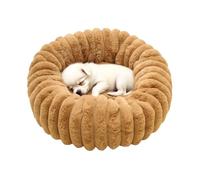 Round Dog Bed - Plush Dog Bed, Washable Round Cat Couch, Non-Slip Plush Pet Cushion for Indoor Floor Corner Bedroom Flat Living Room Offices Balcony Outdoor Indoor Path