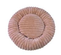 Round Dog Bed Soft and Comfortable cat Bed Striped Plush pet mat Donut pet mat