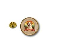 Round Dog Pin Badge English Pointer Style