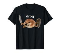 Round Dog Shield Sword Funny Drog Internet Meme 2026 RPG T-Shirt