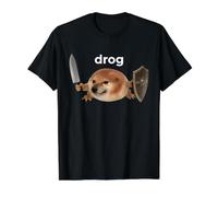 Round Dog Shield Sword Funny Drog Internet Meme 2026 RPG Value Graphic T-Shirt