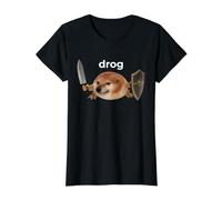 Round Dog Shield Sword Funny Drog Internet Meme 2026 RPG Value Graphic T-Shirt