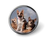Round Dogs Brooch Classic Mini Pin 1 Inch Aluminum Alloy Lapel Pin Personalized Button Badge for Backpack Hat Suit Jacket Clothing Decoration