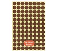 Round Dot Stickers,16mm Self Adhesive Dots 15 Pack Coloured Circle Labels Color Coding Labels for Marking Calendars DVDs School Books Art Crafts 1440 Dots Brown