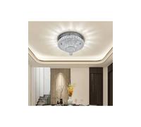 Round Double Tier Waterfall Crystal LED Ceiling Lamp in Silver The hot sale Silver