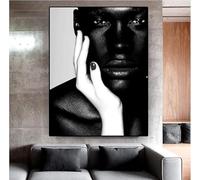 Round Drill Black White African Art Man 5D Diamond Painting for Beginners, Full Rhinestone Embroidery Cross Stitch Arts, Canvas Wall Decor 40X50Cm