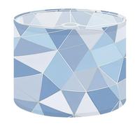 Round Drum Light Shade Abstract Blue White Geometric Triangles Shades Large Lampshades for Ceiling Lights Table Floor Lamps Easy Assembly Replacement Lamp Shades Spider Fitter