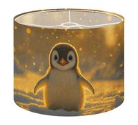 Round Drum Light Shade Adorable Baby Penguin Snowy Winter Landscape Soft Light Large Lampshades for Ceiling Lights Table Floor Lamps Easy Assembly Replacement Lamp Shades Spider Fitter