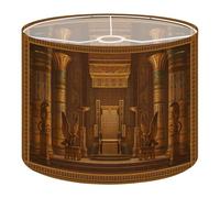 Round Drum Light Shade Ancient Egyptian Throne Room Golden Pillars Eagle Statues Large Lampshades for Ceiling Lights Table Floor Lamps Easy Assembly Replacement Lamp Shades Spider Fitter