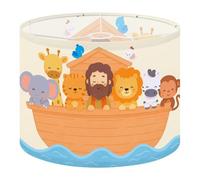 Round Drum Light Shade Animals Aboard Noah s Ark Large Lampshades for Ceiling Lights Table Floor Lamps Easy Assembly Replacement Lamp Shades Spider Fitter