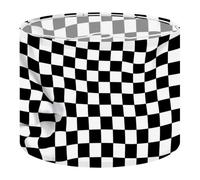 Round Drum Light Shade Black White Checkered Seamless Endless Flag Texture Large Lampshades for Ceiling Lights Table Floor Lamps Easy Assembly Replacement Lamp Shades Spider Fitter