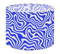Round Drum Light Shade Blue Wavy Lines Abstract Trendy Psychedelic Retro Style Backdrop Waves Large Lampshades for Ceiling Lights Table Floor Lamps Easy Assembly Replacement Lamp Shades Spider Fitter