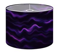 Round Drum Light Shade Blurry Silk Dark Purple Moody dye Texture Wavy Irregular Bleeding Large Lampshades for Ceiling Lights Table Floor Lamps Easy Assembly Replacement Lamp Shades Spider Fitter