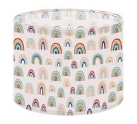 Round Drum Light Shade Boho Rainbow Soft Pastel Earth Tones Abstract Large Lampshades for Ceiling Lights Table Floor Lamps Easy Assembly Replacement Lamp Shades Spider Fitter