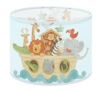 Round Drum Light Shade Childish Style Noahs ark Ocean Waves Full Animals Large Lampshades for Ceiling Lights Table Floor Lamps Easy Assembly Replacement Lamp Shades Spider Fitter