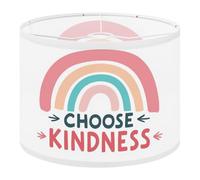 Round Drum Light Shade Choose Kindness Colorfull Rainbow Be Kind Motivational Lettering Quote Large Lampshades for Ceiling Lights Table Floor Lamps Easy Assembly Replacement Lamp Shades Spider Fitter