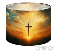 Round Drum Light Shade Christ Christian Gifts Large Lampshades for Ceiling Lights Table Floor Lamps Easy Assembly Replacement Lamp Shades Spider Fitter