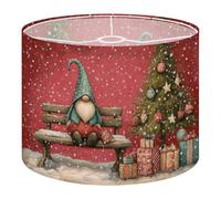 Round Drum Light Shade Christmas Tree Decorations Cozy Holiday Gnome Snowflakes Gifts Large Lampshades for Ceiling Lights Table Floor Lamps Easy Assembly Replacement Lamp Shades Spider Fitter