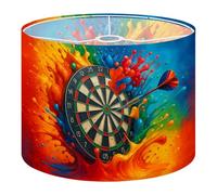 Round Drum Light Shade Colorful Dartboard Paint Splashes Vibrant Arrows Large Lampshades for Ceiling Lights Table Floor Lamps Easy Assembly Replacement Lamp Shades Spider Fitter
