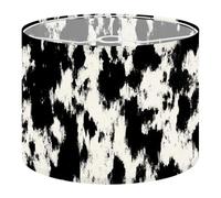 Round Drum Light Shade Cow Leather Natural Print Animal Skin Spots White Mammals Fur Large Lampshades for Ceiling Lights Table Floor Lamps Easy Assembly Replacement Lamp Shades Spider Fitter