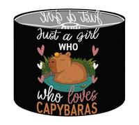 Round Drum Light Shade Cute Capybara Gifts Hearts Nature Just Girl Who Loves Capybaras Large Lampshades for Ceiling Lights Table Floor Lamps Easy Assembly Replacement Lamp Shades Spider Fitter