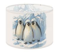 Round Drum Light Shade Cute Penguins Snowy Hats an ICY Landscape Large Lampshades for Ceiling Lights Table Floor Lamps Easy Assembly Replacement Lamp Shades Spider Fitter
