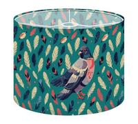 Round Drum Light Shade Cute Pigeon Colorful Feathers Teal Red Beige Dark Blue Feathers Large Lampshades for Ceiling Lights Table Floor Lamps Easy Assembly Replacement Lamp Shades Spider Fitter