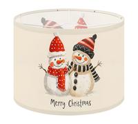 Round Drum Light Shade Cute Snowmen Scarves Hats Celebrating Christmas Large Lampshades for Ceiling Lights Table Floor Lamps Easy Assembly Replacement Lamp Shades Spider Fitter
