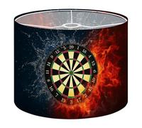 Round Drum Light Shade Dartboard Water Fire Effects Dark Large Lampshades for Ceiling Lights Table Floor Lamps Easy Assembly Replacement Lamp Shades Spider Fitter