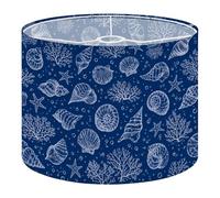 Round Drum Light Shade Different sea Shells Large Lampshades for Ceiling Lights Table Floor Lamps Easy Assembly Replacement Lamp Shades Spider Fitter