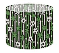Round Drum Light Shade Football Night Light Black Green Stripes Stars Large Lampshades for Ceiling Lights Table Floor Lamps Easy Assembly Replacement Lamp Shades Spider Fitter