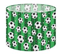 Round Drum Light Shade Football Night Light Stars Green Stripes Large Lampshades for Ceiling Lights Table Floor Lamps Easy Assembly Replacement Lamp Shades Spider Fitter
