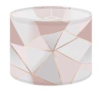 Round Drum Light Shade Geometric Pink White Abstract Rose Gold Accents Large Lampshades for Ceiling Lights Table Floor Lamps Easy Assembly Replacement Lamp Shades Spider Fitter