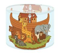 Round Drum Light Shade Group Wild Animals Noah from Bible Story Standing Front Noah s Ark Large Lampshades for Ceiling Lights Table Floor Lamps Easy Assembly Replacement Lamp Shades Spider Fitter