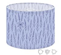 Round Drum Light Shade Lavender Flowers Manual Graphics Large Lampshades for Ceiling Lights Table Floor Lamps Easy Assembly Replacement Lamp Shades Spider Fitter