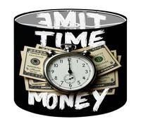 Round Drum Light Shade Motivational Time Money Quotes Inspirational Success Stopwatch Dollar Large Lampshades for Ceiling Lights Table Floor Lamps Easy Assembly Replacement Lamp Shades Spider Fitter