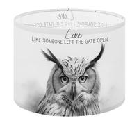 Round Drum Light Shade Owl Inspirational Quote Live Like Someone Left Gate Open Large Lampshades for Ceiling Lights Table Floor Lamps Easy Assembly Replacement Lamp Shades Spider Fitter