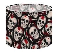 Round Drum Light Shade Polka dot Grunge Skulls Paintbrush Strokes red Paint Splatter Halftone Large Lampshades for Ceiling Lights Table Floor Lamps Easy Assembly Replacement Lamp Shades Spider Fitter