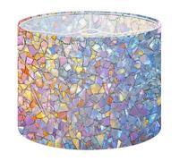 Round Drum Light Shade Rainbow Stained Glass Effect Shards Color Gradients Reflections Large Lampshades for Ceiling Lights Table Floor Lamps Easy Assembly Replacement Lamp Shades Spider Fitter