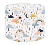 Round Drum Light Shade Sky Seamless Clouds rain Drops Rainbow Sun Cute Doodle Decorative Large Lampshades for Ceiling Lights Table Floor Lamps Easy Assembly Replacement Lamp Shades Spider Fitter