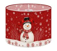 Round Drum Light Shade Snowman Cardinals Snowflakes Red Winter Large Lampshades for Ceiling Lights Table Floor Lamps Easy Assembly Replacement Lamp Shades Spider Fitter