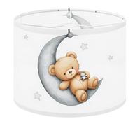 Round Drum Light Shade Watercolor Hand Draw Brown Teddy Bear boy Sleeping Moon Airplane Toy Large Lampshades for Ceiling Lights Table Floor Lamps Easy Assembly Replacement Lamp Shades Spider Fitter