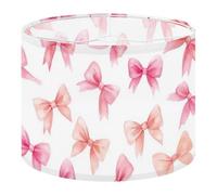 Round Drum Light Shade Watercolor Pink Ribbon Bows Seamless Hand Painted Cute Simple Design Large Lampshades for Ceiling Lights Table Floor Lamps Easy Assembly Replacement Lamp Shades Spider Fitter