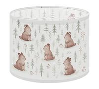 Round Drum Light Shade Watercolor Woodland Animals Seamless Fabric Large Lampshades for Ceiling Lights Table Floor Lamps Easy Assembly Replacement Lamp Shades Spider Fitter